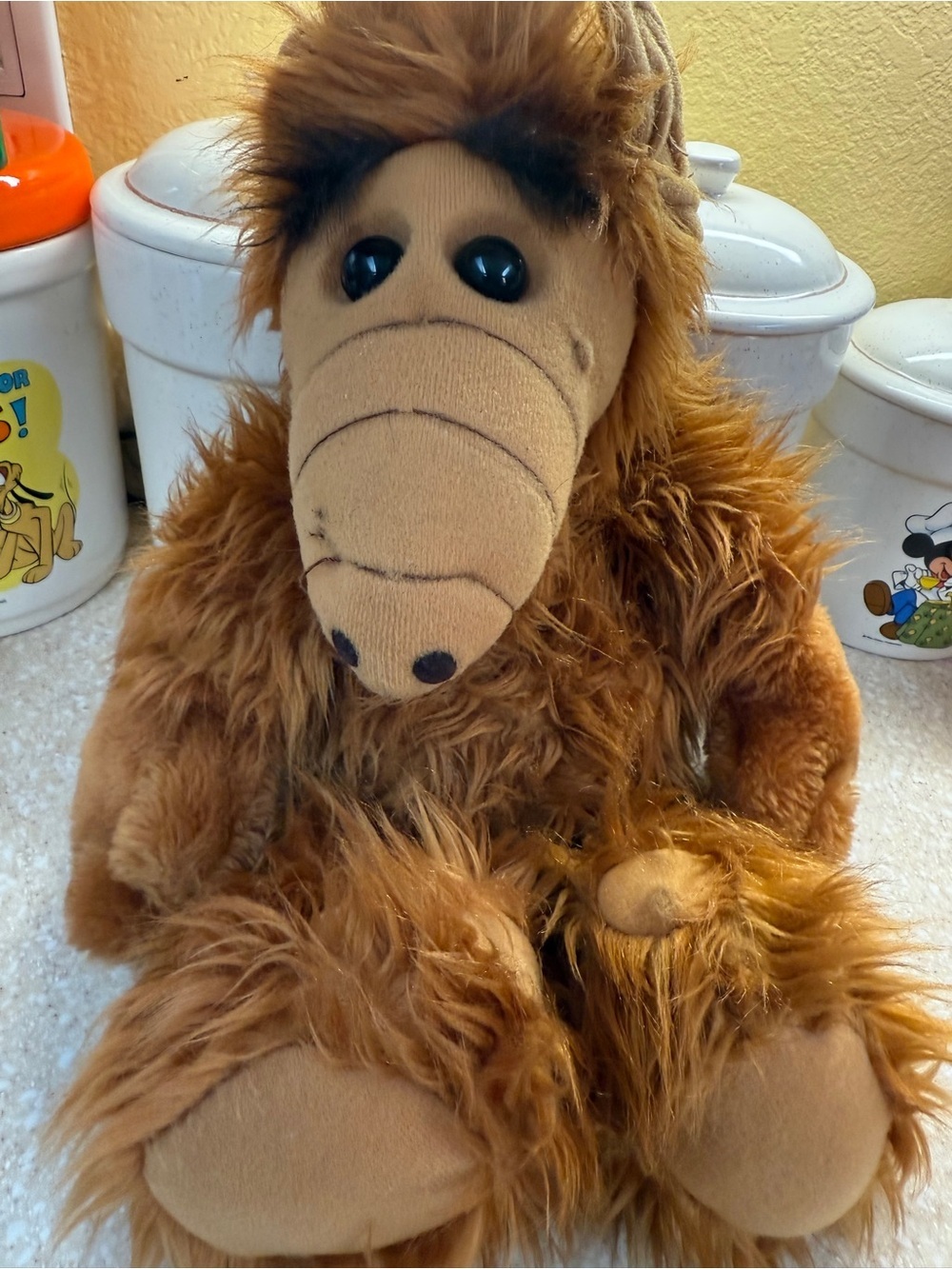 Vintage 1986 ALF TV Show Alien Productions Brown Fluffy Plush Stuffed 18” Animal